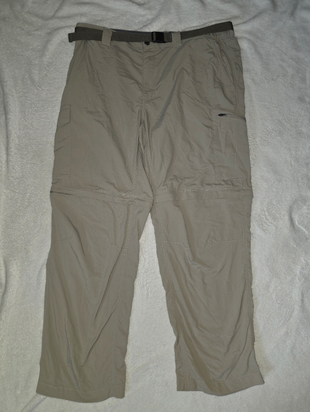 Columbia 40X30 Omni-shade Convertible Beige Nylon Mens Pants